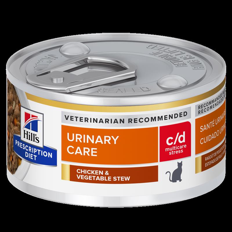 忠愛動物醫院,希爾斯Hill's貓泌尿處方 c/d 全效 紓解緊迫 雞肉燉蔬菜罐頭 82g