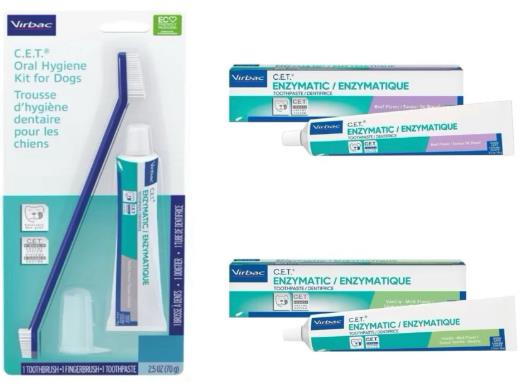 忠愛動物醫院,維克C.E.T.牙膏 ( 香草 / 牛肉/雞肉牙刷組 ) 口味 70g/條
