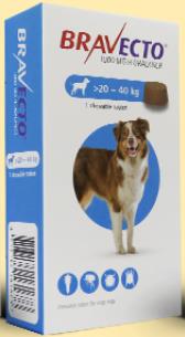 一錠除（大型犬）20~40KG 除 跳蚤 壁蝨 毛囊蟲 12週用一次BRAVECTO,忠愛動物醫院